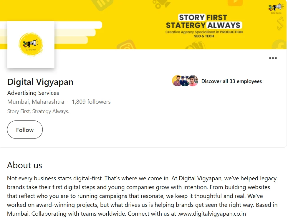 Digital Vigyapan LinkedIn Profile